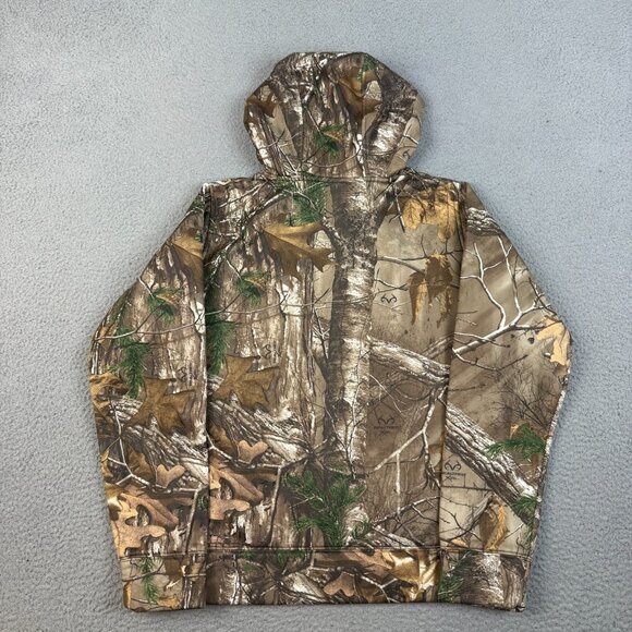 Under Armour Realtree Camo Hoodie Womens Medium Hot Pink Logo Semi-Fitted Jumper - Picture 2 of 9